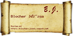 Blocher Józsa névjegykártya
